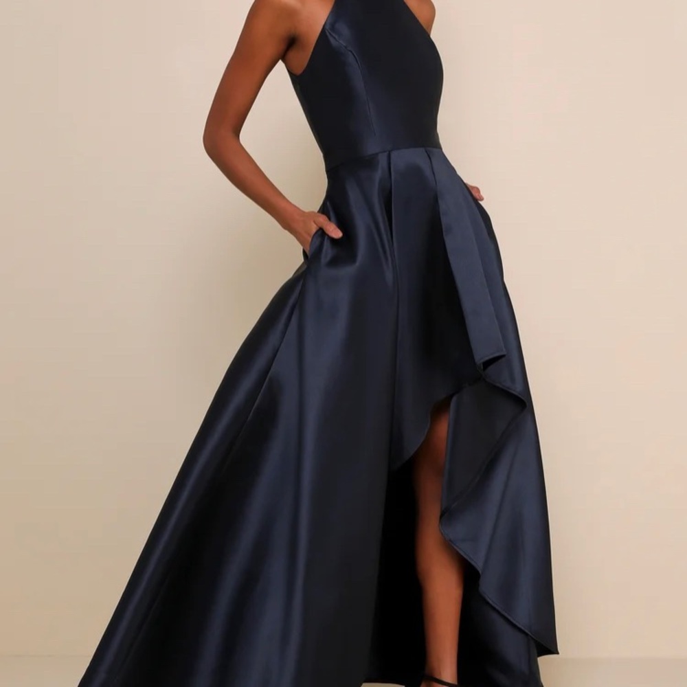 Lulu's Midnight Blue High-Low Dress - Picture 7 of 8